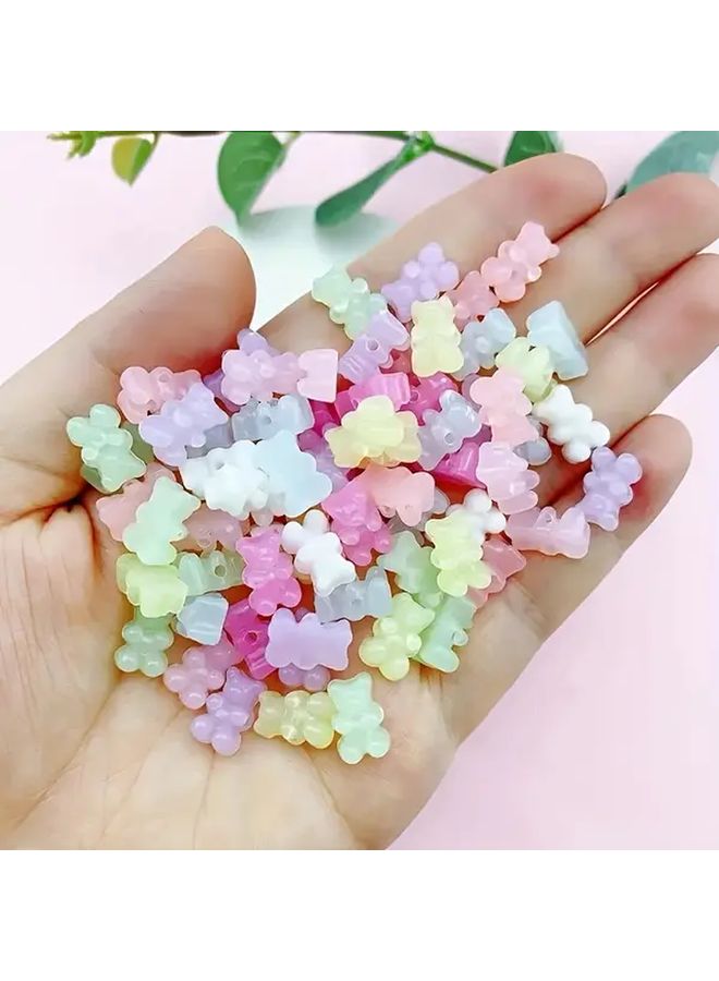 60PCS Random Mix Acrylic Bear Beads Mini Animal Ornaments For DIY Jewelry Making - Image 4